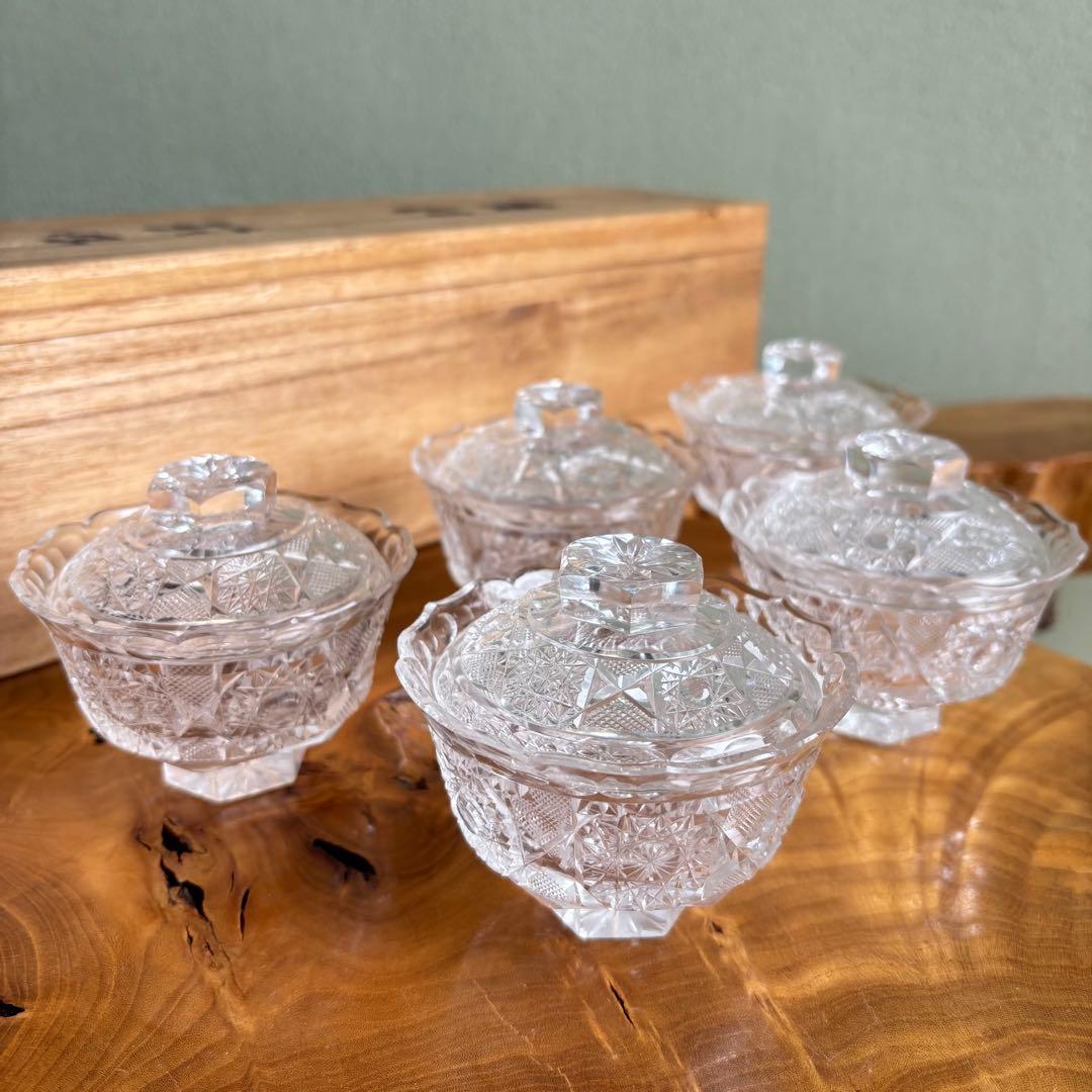 【希少】蓋付 珍味入 銀座和光 硝子 WAKO