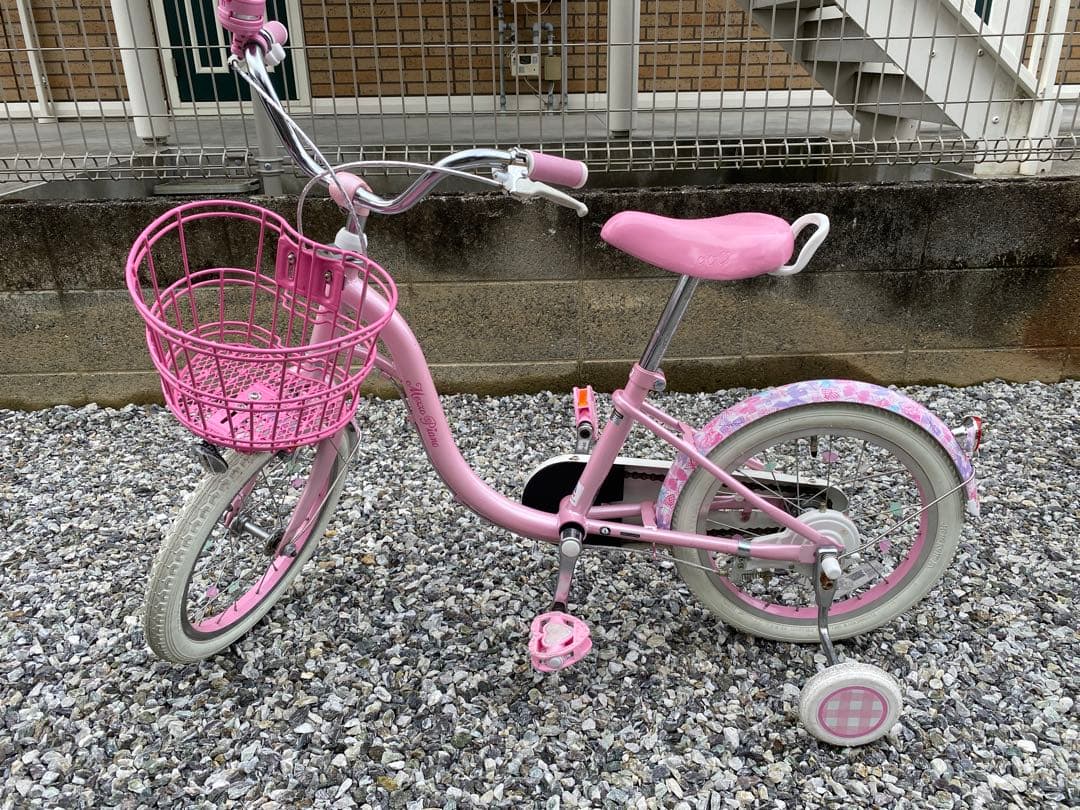 ピンク 幼児用自転車 フロントバスケット付き　16インチ