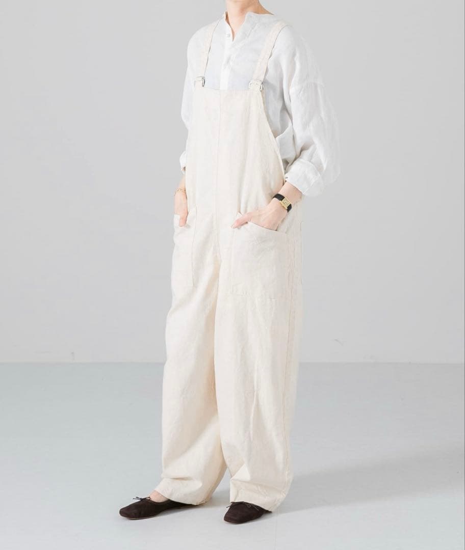 【最終お値下げ】かぐれ コットンサロペット アイボリー