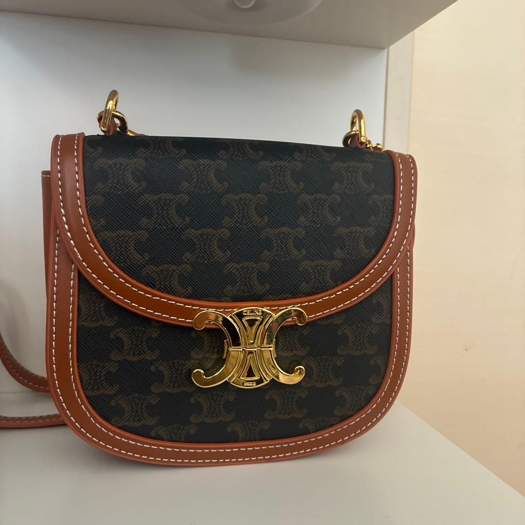 CELINE ショルダーバッグ ブラック ブラウン