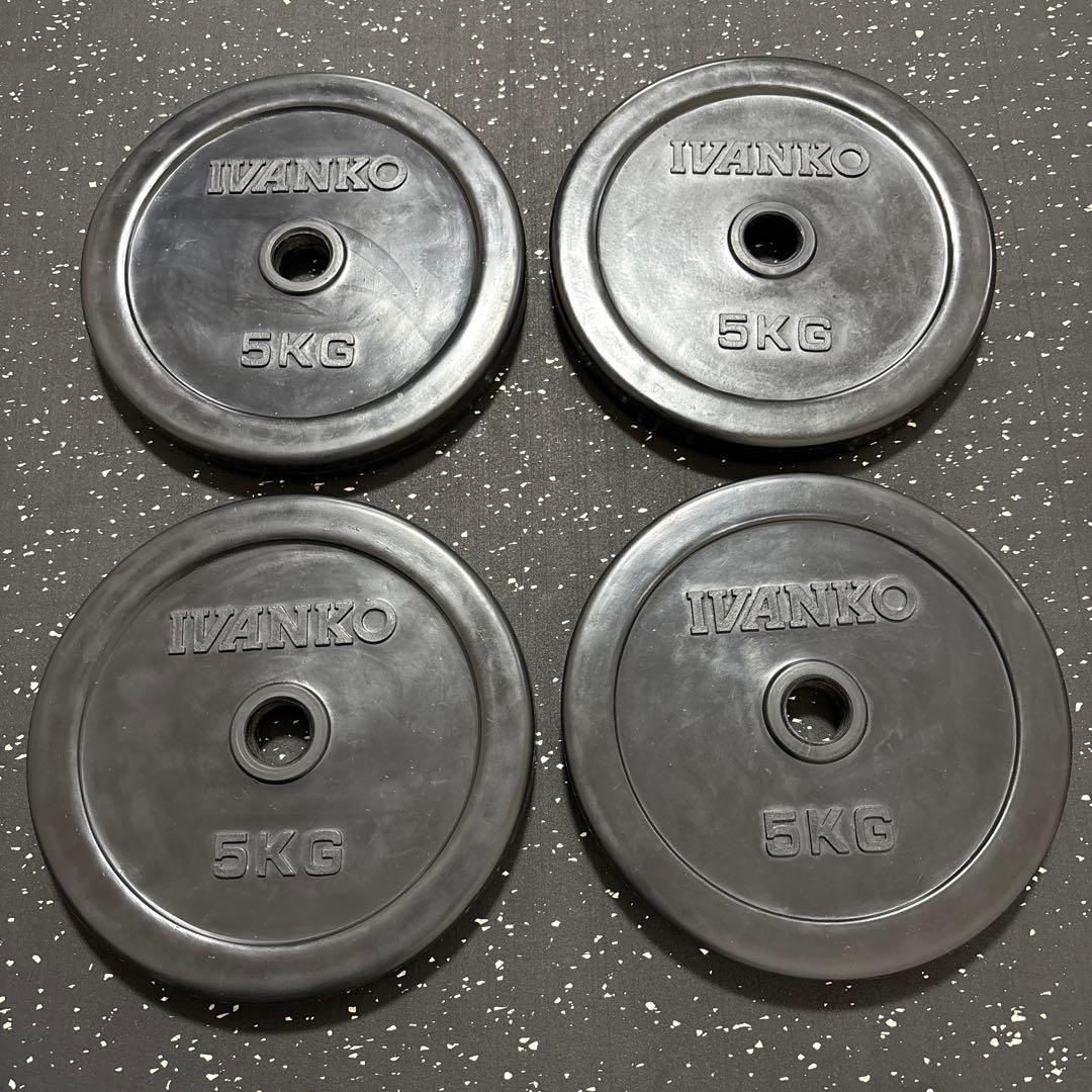 IVANKO ラバーダンベルプレート 5kg 4枚セット Φ28mm ④