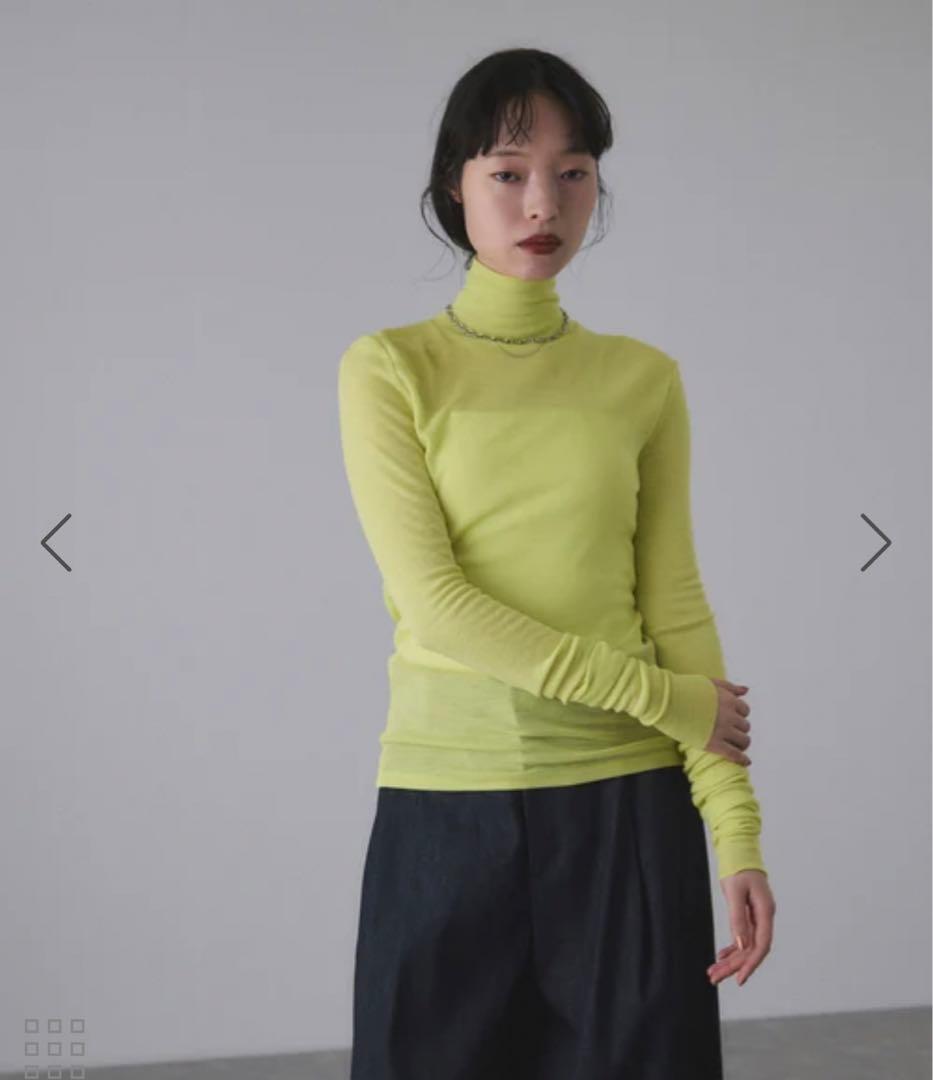 アダムエロペ　ウォッシャブルウールタートルネックカットオフプルオーバー　新品