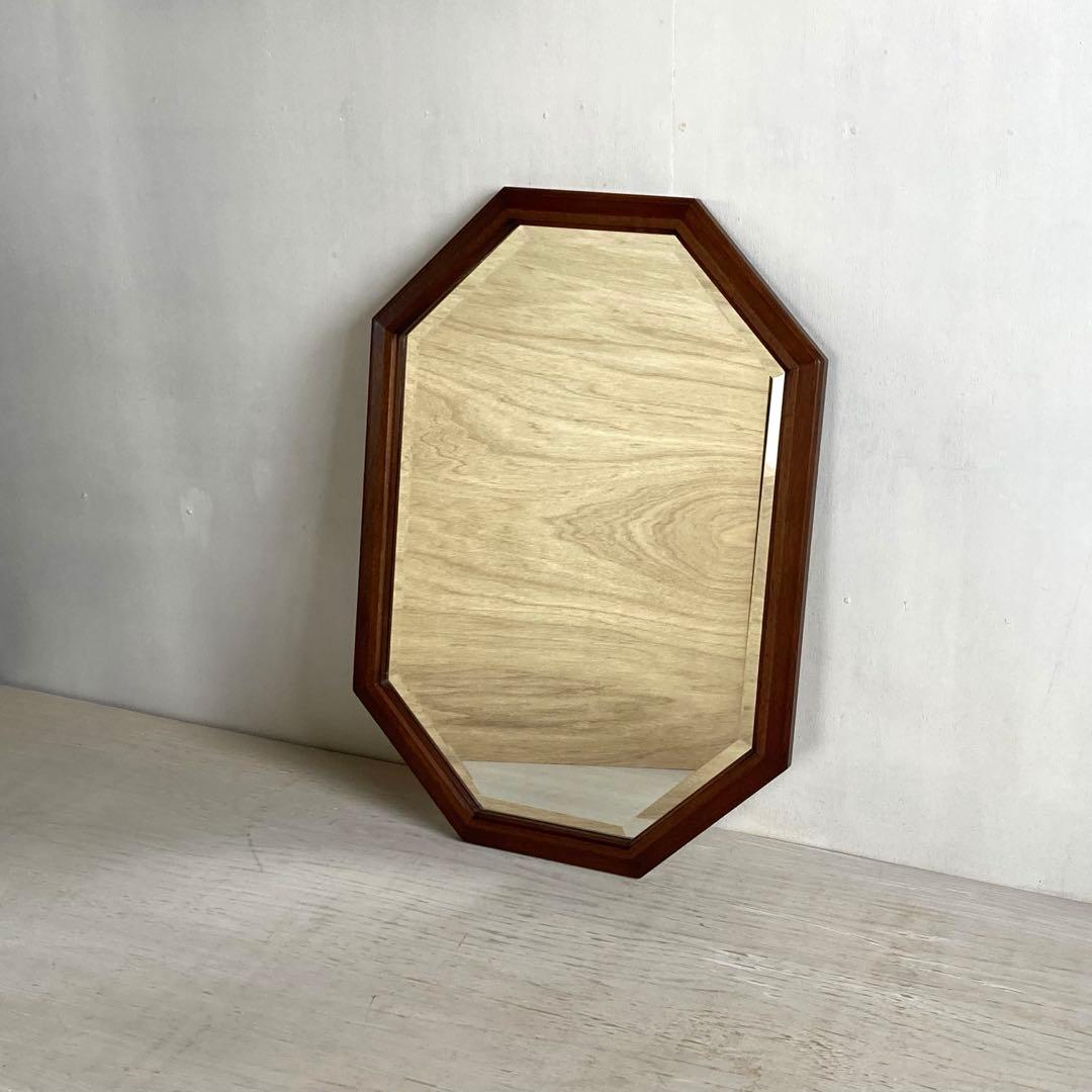マルニ maruni 木製 壁掛け鏡 ウォールミラー 8角