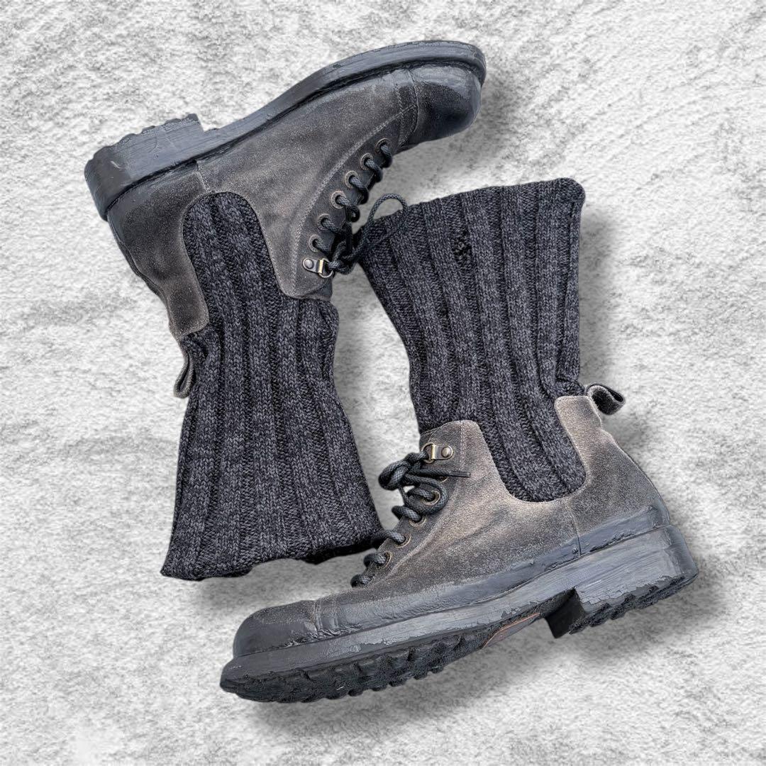 靴 2000s dolce&gabbana Knit docking boots