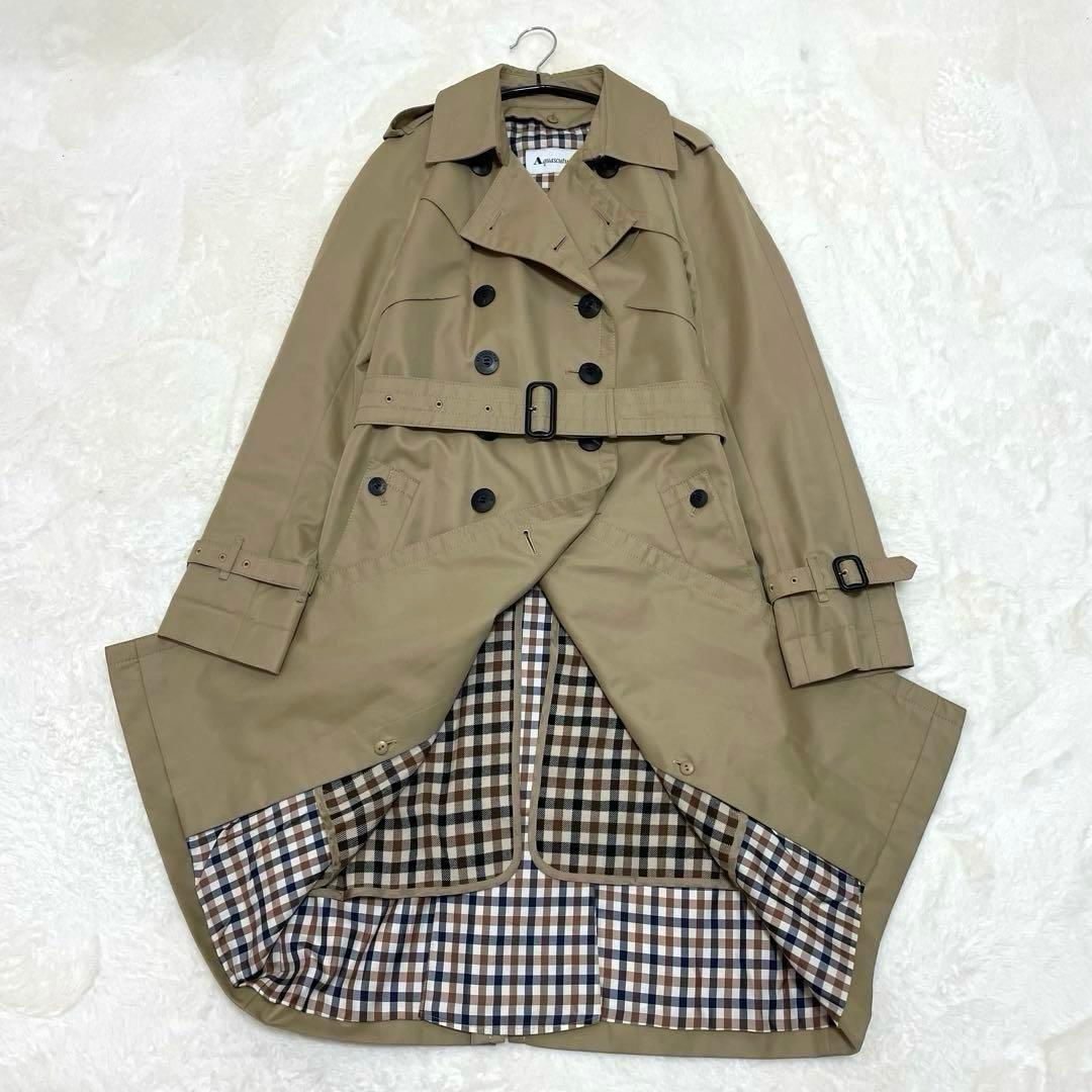 【極美品】アクアスキュータム クラブハウスチェック トレンチコート ライナー M