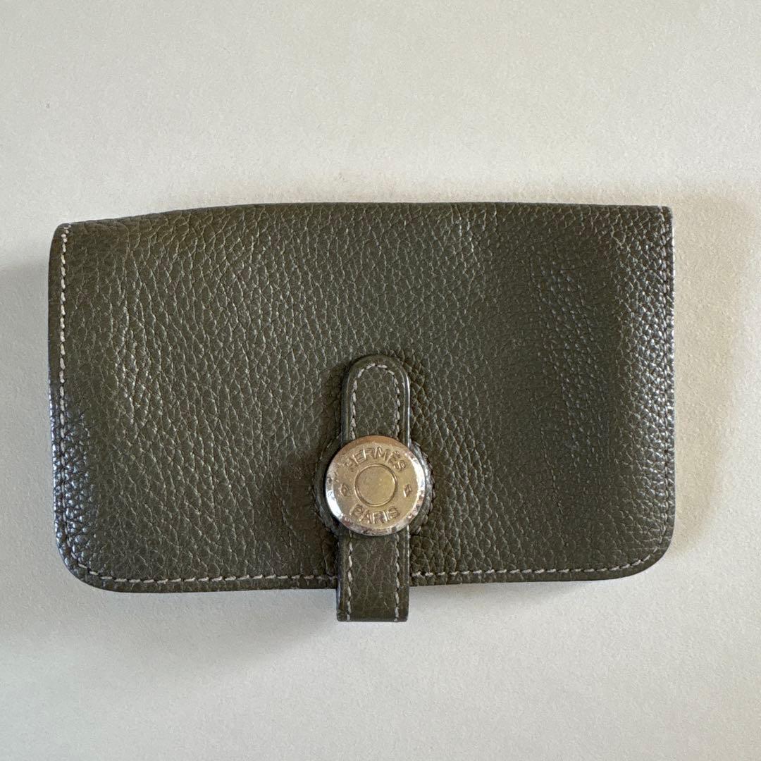 エルメス　ドゴン　キーケース　ケース　オリーブグリーン　シルバー金具