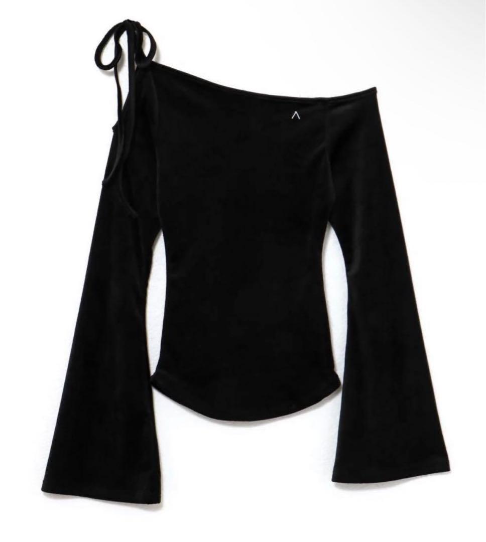 トップス andmary Ruth velour tops black