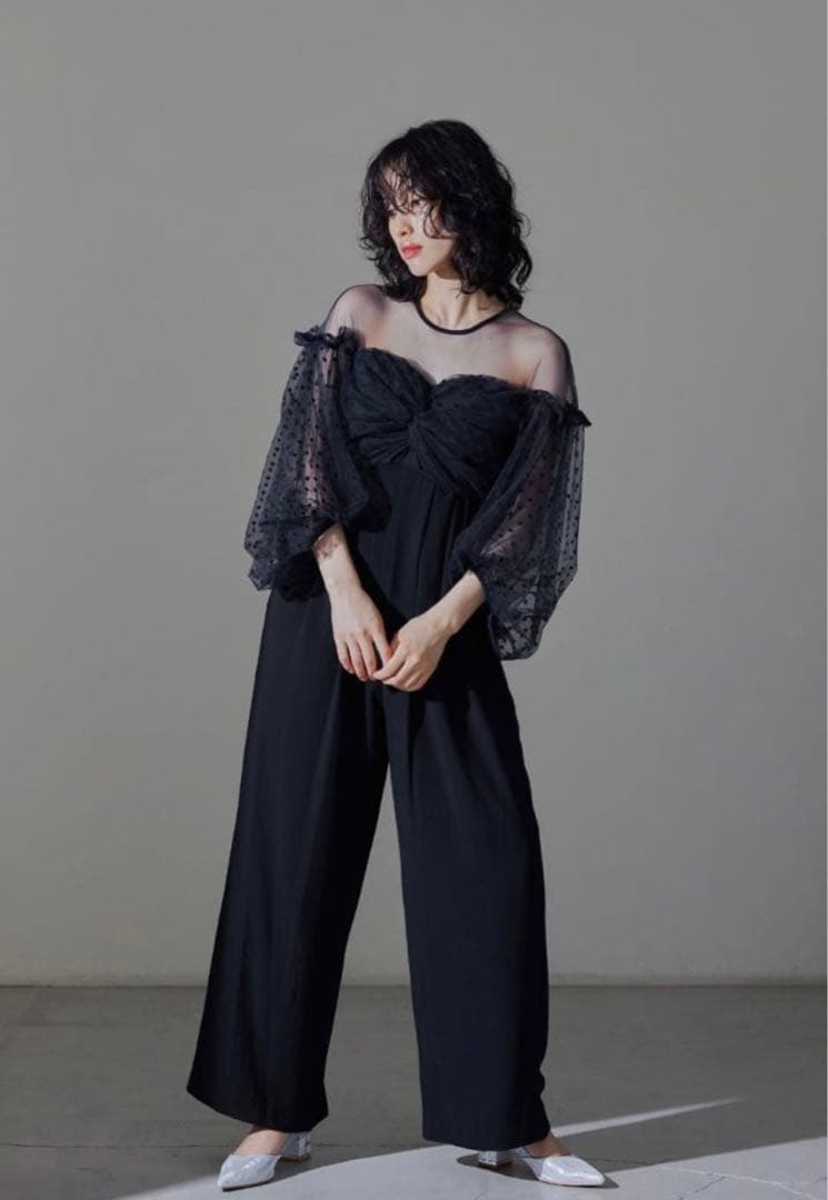 ANDRESD Flocky dot pants dress オールインワン