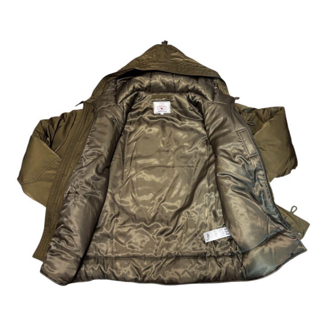 AVIREX N-3B ミリタリー 中綿ジャケット L カーキ フード付き