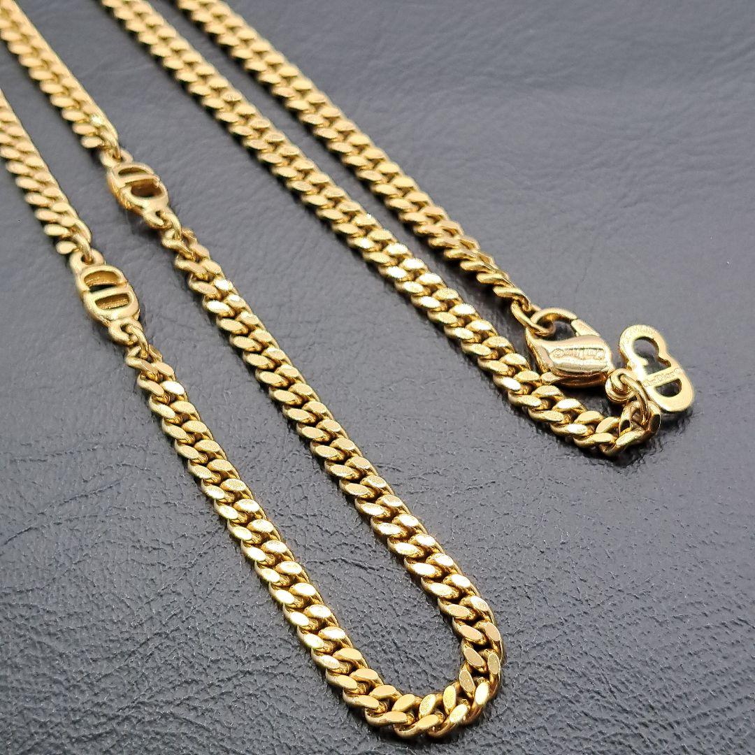 Dior ディオール ネックレス ロゴ ゴールド 喜平 CD 希少デザイン