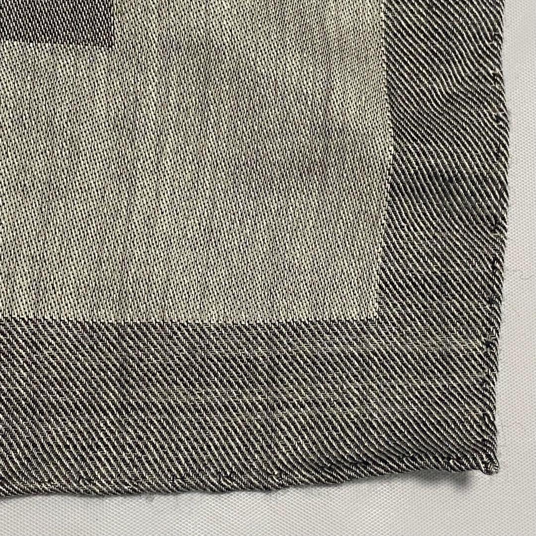 美品 ☆BVLGARI☆ ストール メンズ ロゴ ウール シルク グレー 箱付き