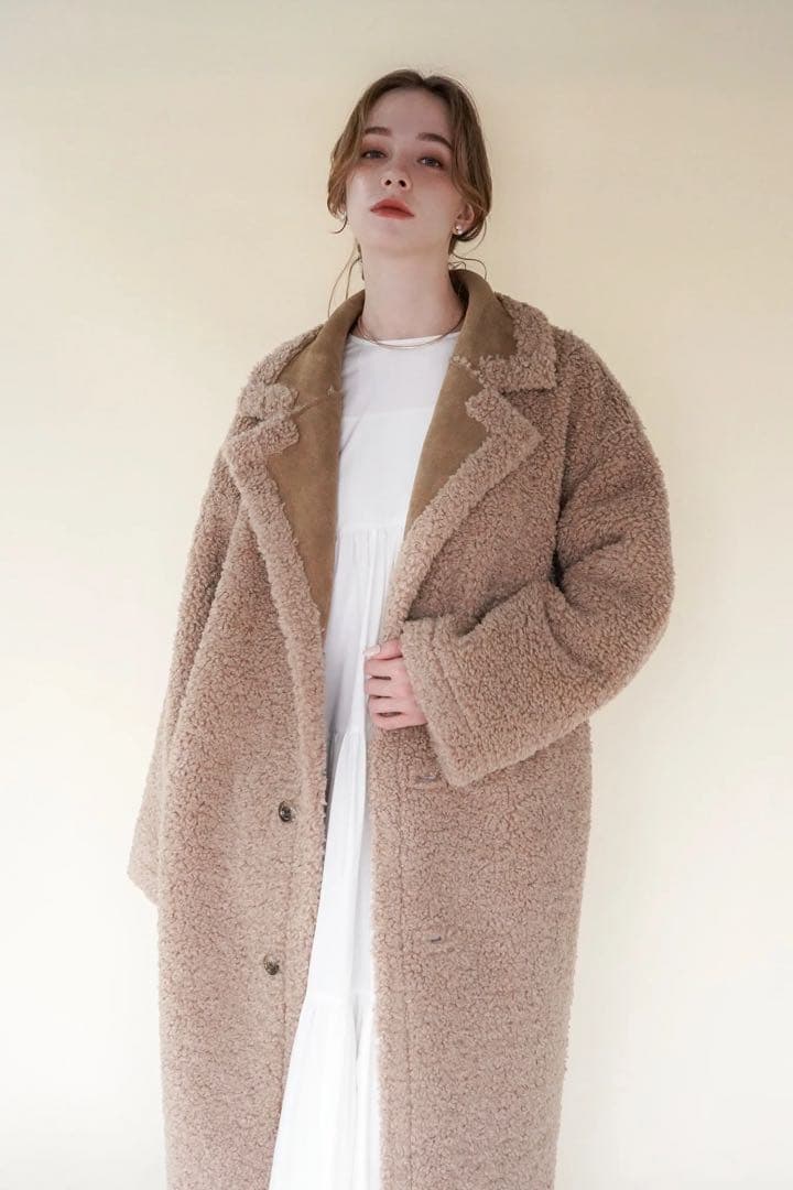 【美品】acka リバーシブル　ボアコート　サイズ1 ロングコート