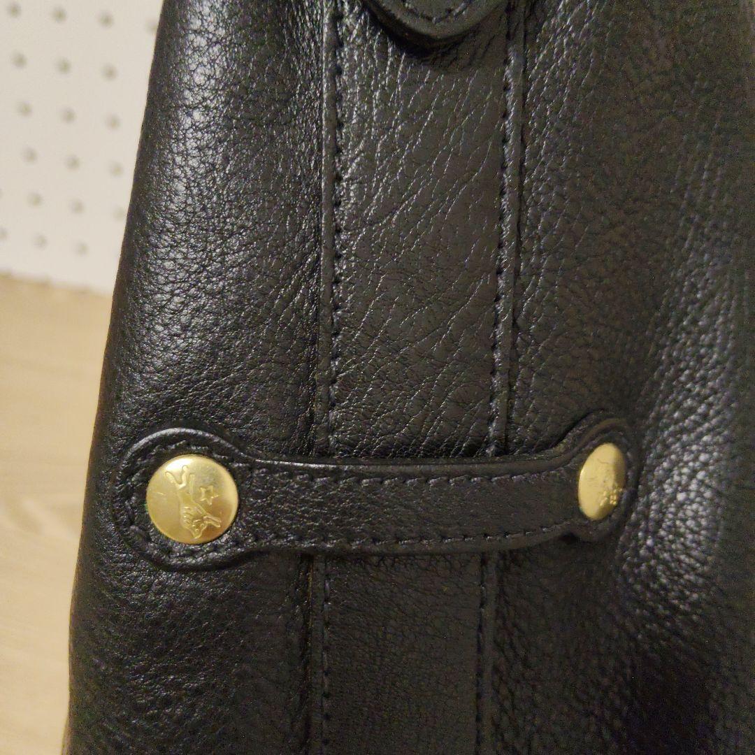 週末お値下げ★イルビゾンテ　黒のレザーショルダーバッグ