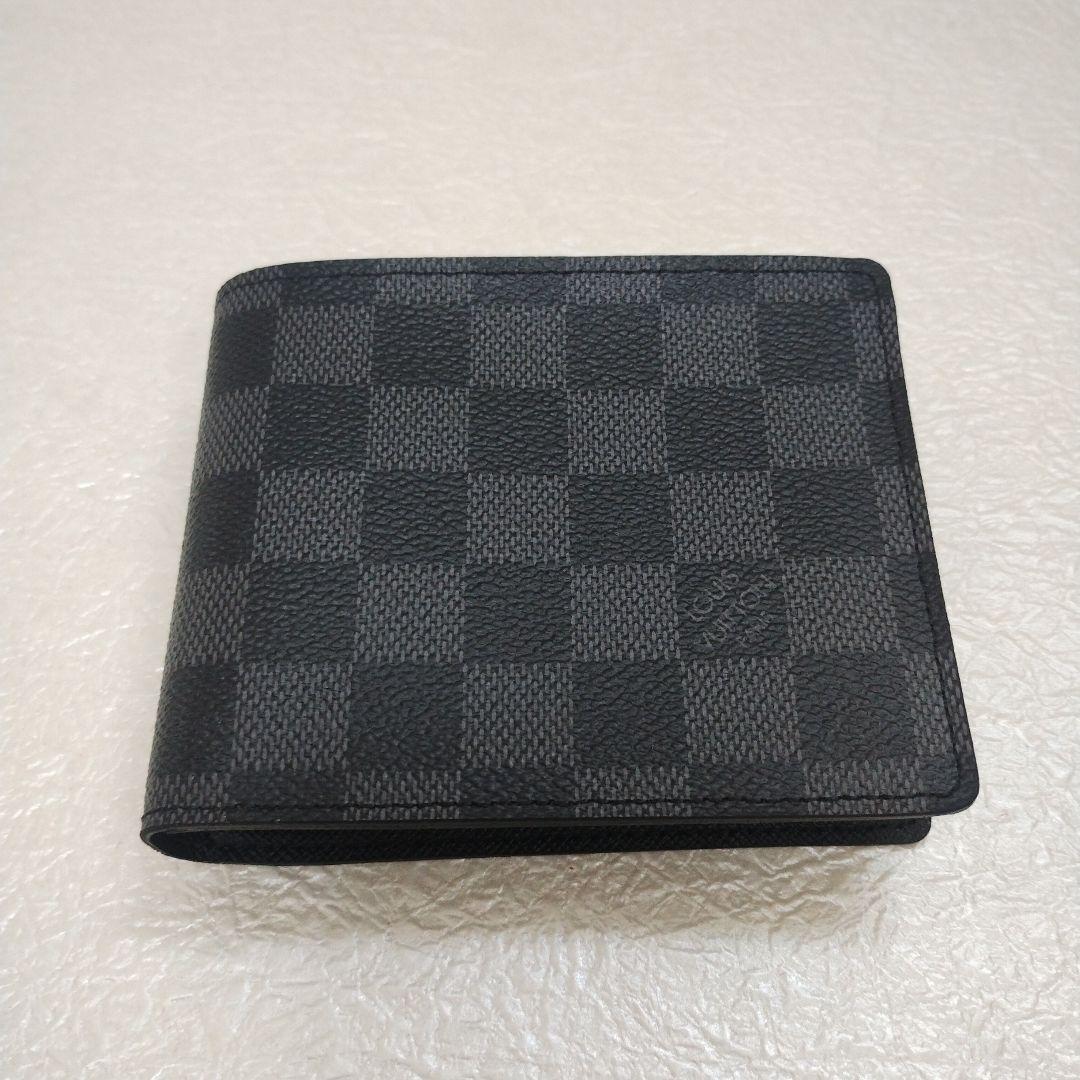 Louis Vuitton 新古品 ダミエ ブラック 二つ折り財布
