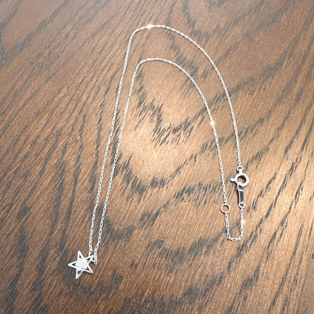 スタージュエリー　K18 ダイヤモンドネックレス 0.02ct