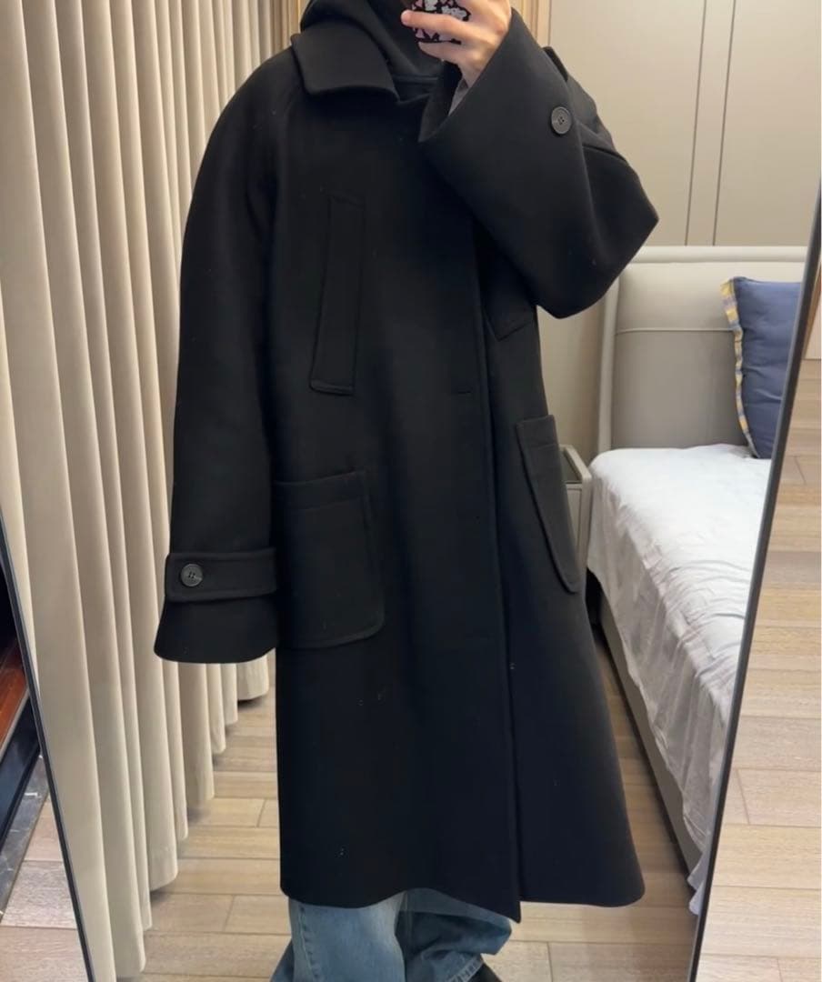 undermycar 韓国ブランド ブラック ダッフルコート