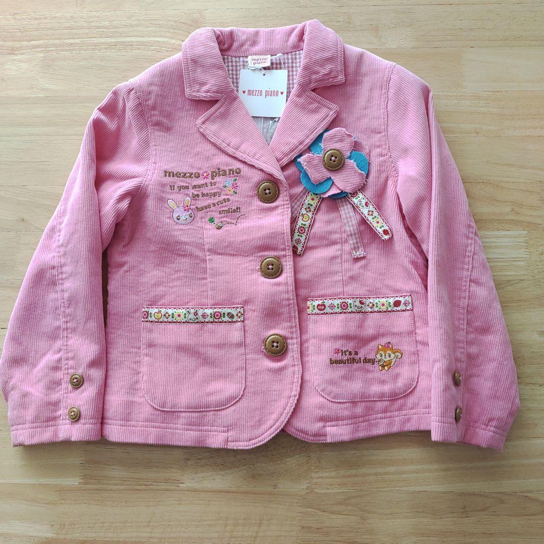 ★新品タグ付き　mezzo piano ピンクコーデュロイジャケット　120