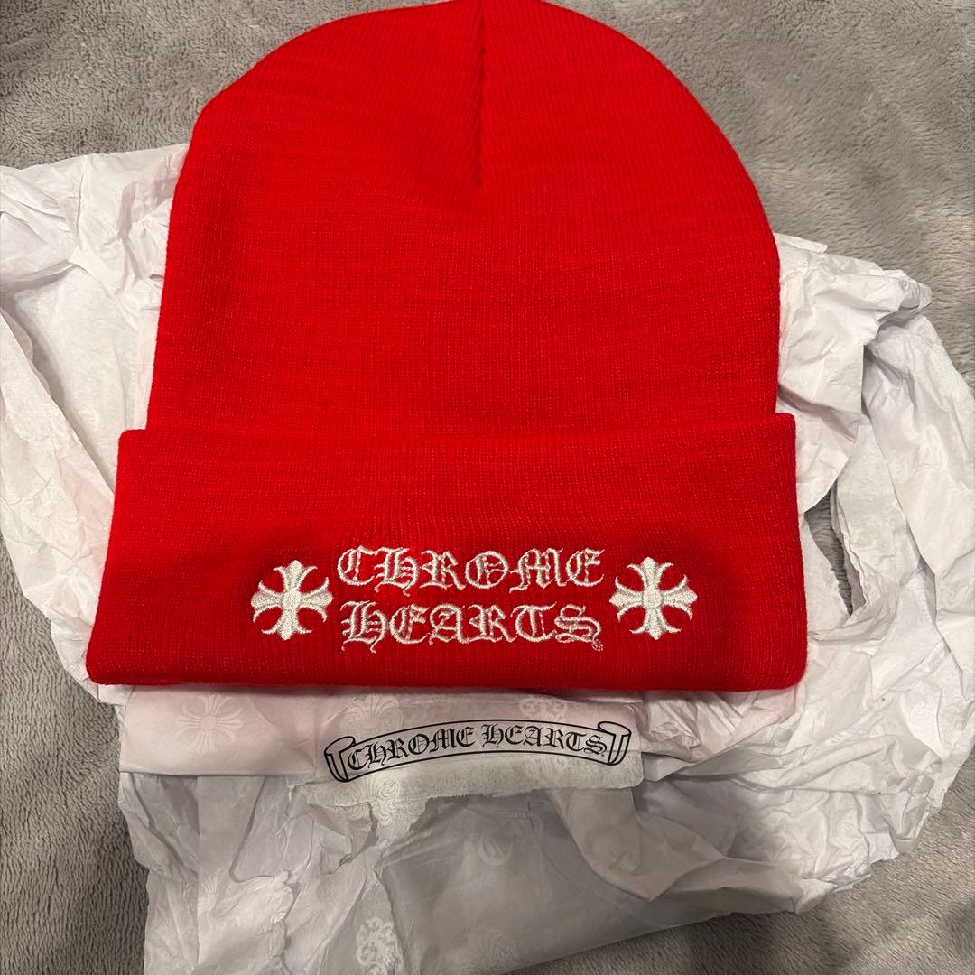 CHROME HEARTS レッド ニット帽