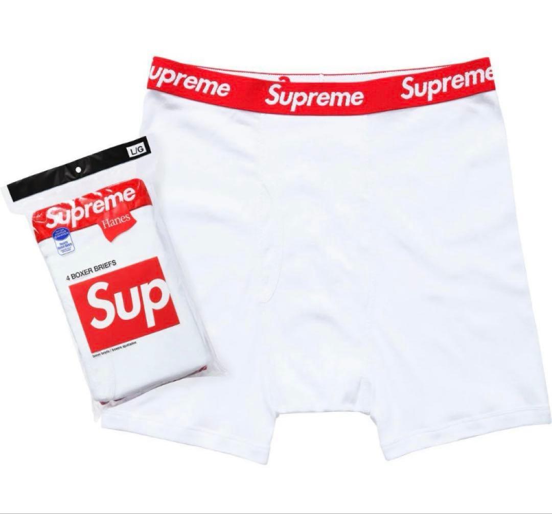 supreme ボクサー ブリーフパンツ ホワイト 白 トランクス ヘインズ