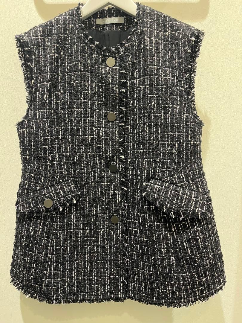 さなセオリーリュクス美品ツイードジレ　38 ブラック