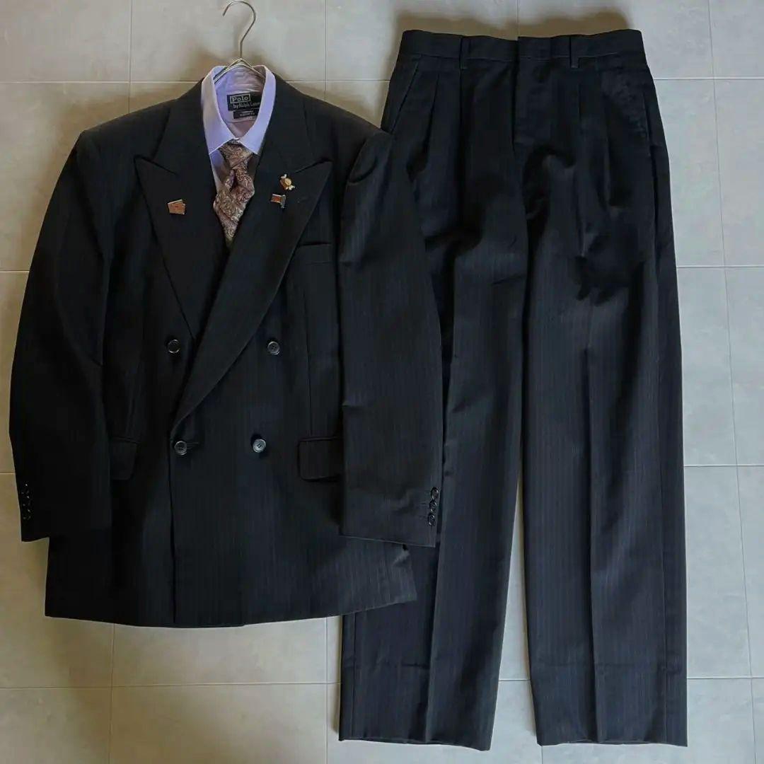 豪華5点セットアップ ダブルブレストスーツ シャツ ネクタイ ピンズ 成人式