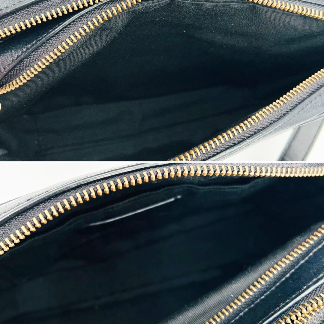 【人気】COACH コーチ　ショルダーバッグ ブラウン×ブラック　レザー　良品