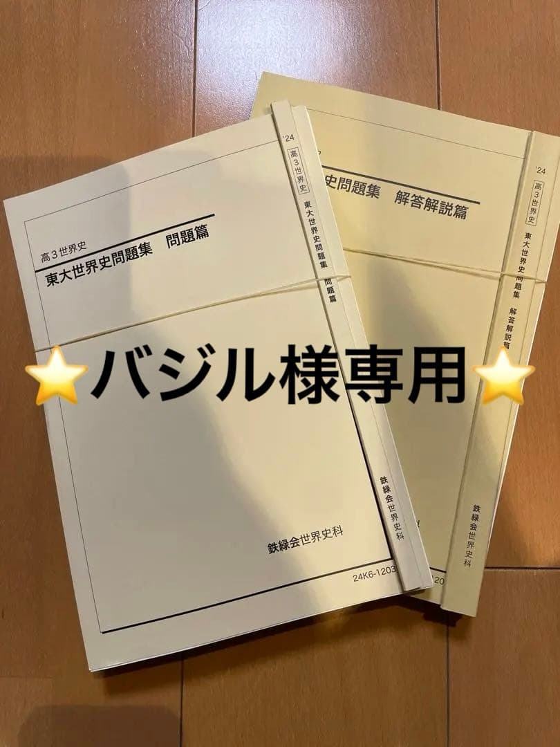 極美品　鉄緑会　'24高3世界史　東大世界史問題集　問題篇　解答開設篇　断裁済