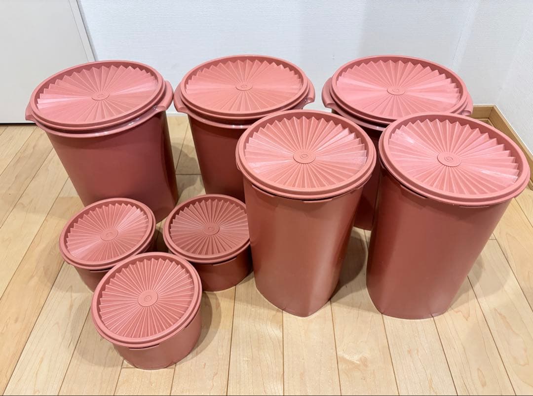 タッパーウェア　マキシデコレーター　サーモンピンク　8個セット