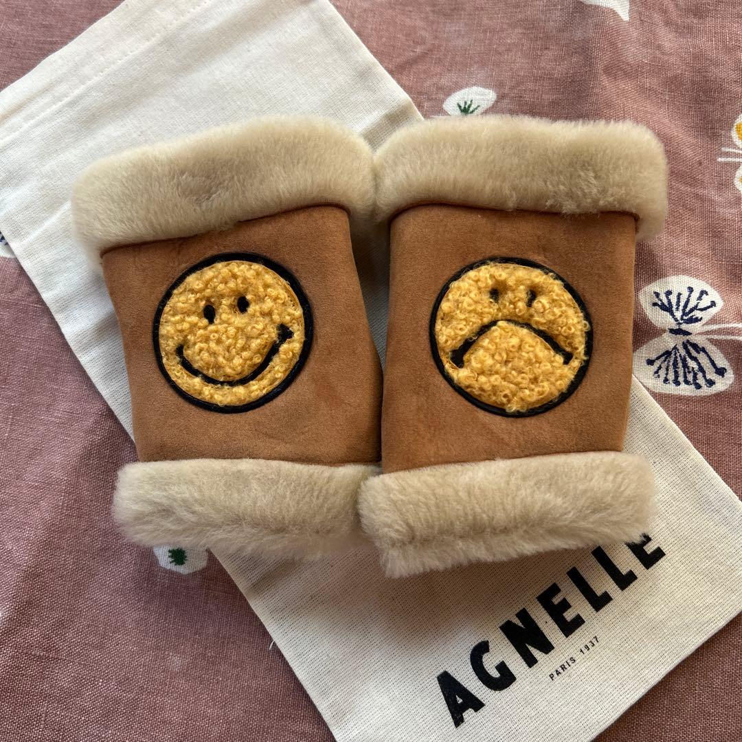 AGNELLE スエードファーアームカバー　スマイル　H.P.FRANCE