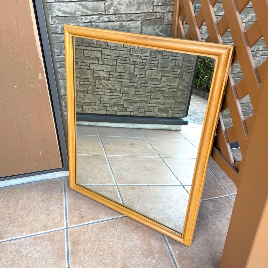 デンマーク製　1960's　ヴィンテージ　北欧　モダン　チーク　無垢 ミラー　A