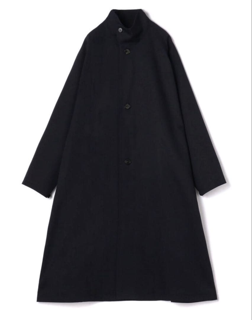 【CABaN】ウールギャバジン スタンドカラーコート ネイビーM　超美品