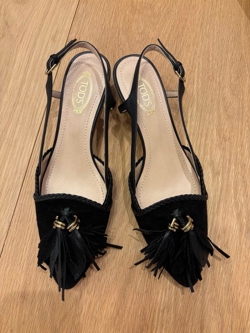 Tod's トッズ　ブラック　フラットシューズ　37 1/2