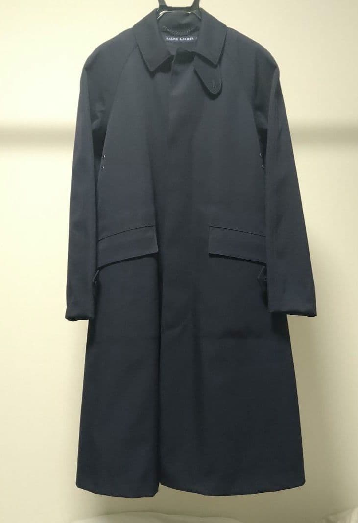 【新品】Ralph Lauren ネイビー ステンカラーロングコート　7号