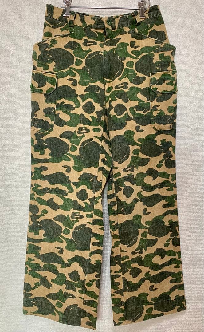 60s 〜70s コットンキャンバス　カモフラ　カーゴパンツ